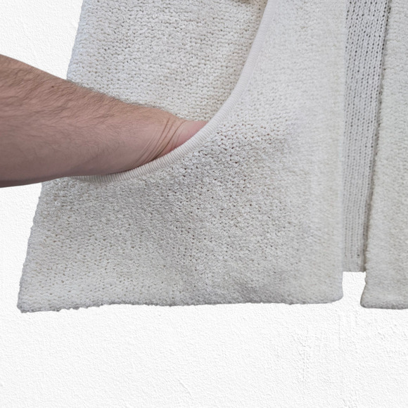 Vintage 90s Sideffects White Ivory Textured Knit Open Front Cardigan Size 2XL - Picture 6 of 8